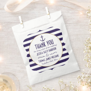Sachets En Papier Mariage d'Ancre de la marine nautique et de la ban