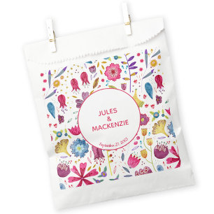 Sachets En Papier Mariage d'aquarelle Hedgerow Fleurs sauvages