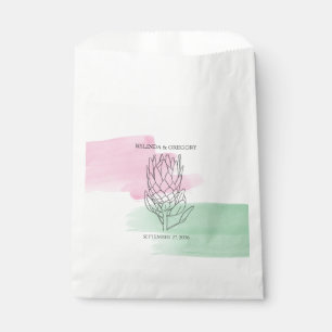 Sachets En Papier Mariage d'aquarelle King Protea