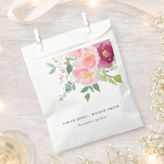Sachets En Papier Mariage d'aquarelle Rose rose-bleu