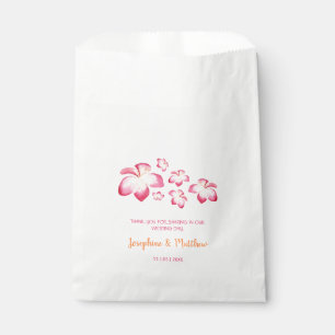 Sachets En Papier Mariage d'aquarelle rose Sunset Plumeria