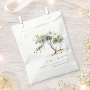 Sachets En Papier Mariage d'arbre botanique simple minimal