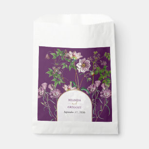 Sachets En Papier Mariage d'arc doré fleuri violet