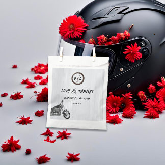 Sachets En Papier Mariage d'aventure urbain moderne moto