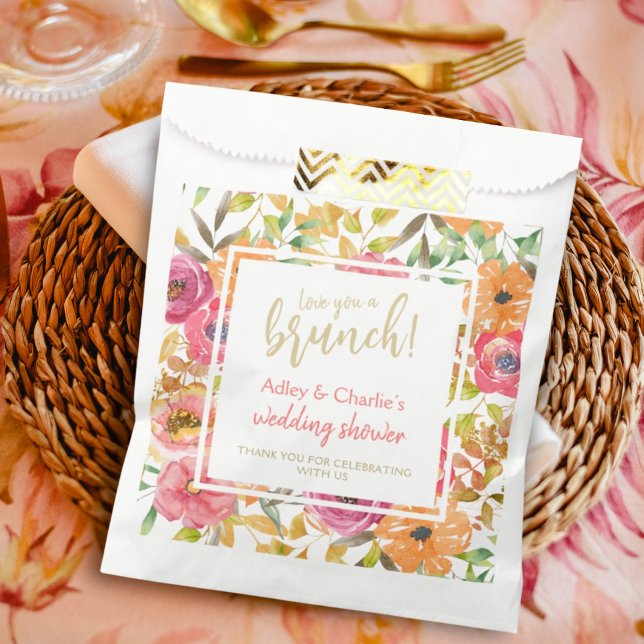 Sachets En Papier Mariage de Brunch Floral Aquarelle de l'Automne (Créateur téléchargé)