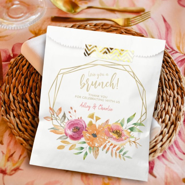 Sachets En Papier Mariage de Brunch Floral Aquarelle de l'Automne (Créateur téléchargé)