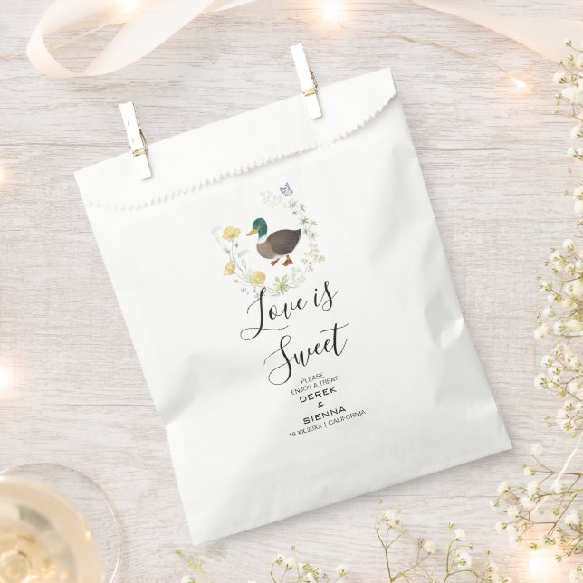 Sachets En Papier Mariage de canard colvert fleur sauvage (Coupé)