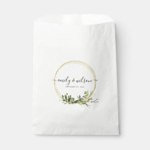 SACHETS EN PAPIER MARIAGE DE COULEUR D'EAU EN FEUILLE VERT GOLD FOLI