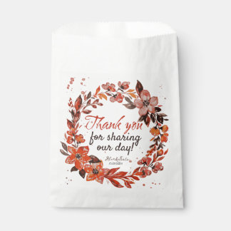 Sachets En Papier Mariage de courge Florale Orange