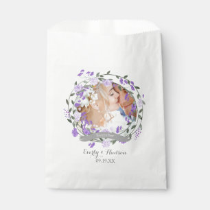 Sachets En Papier Mariage de couronnes florales pourpres