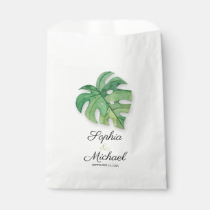 Sachets En Papier Mariage de feuille de Monstera Tropical