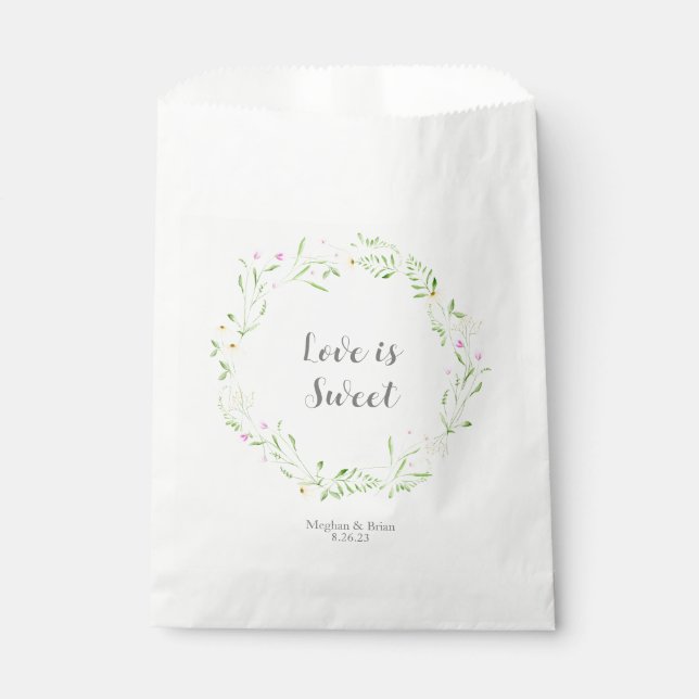 Sachets En Papier Mariage de germe floral rustique (Devant)
