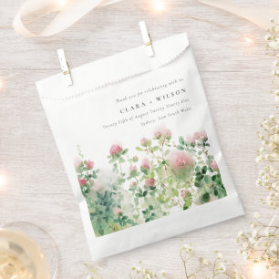 Sachets En Papier Mariage de Jardin Floral Aquarelle Rose Subtil Dou