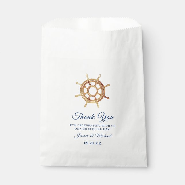 Sachets En Papier Mariage de la roue de direction des rayures de la  (Devant)