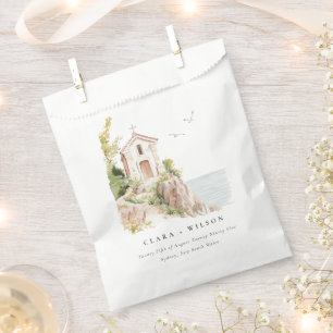 Sachets En Papier Mariage de l'église catholique de l'aquarelle côti