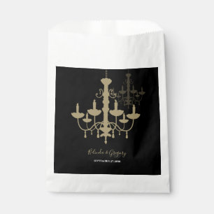 Sachets En Papier Mariage de lustre en or noir