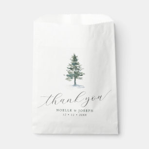 Sachets En Papier Mariage de Merci d'arbre de pin aquarelle simple