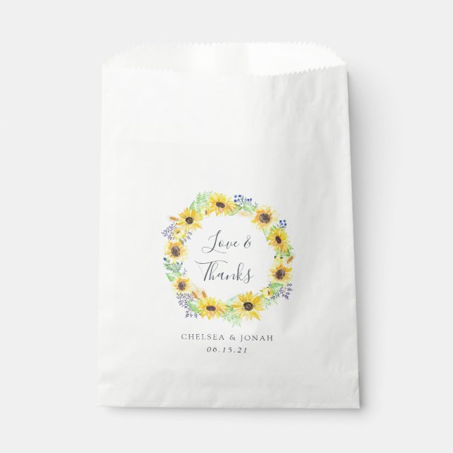 Sachets En Papier Mariage de Merci de  des champs de fleurs (Devant)