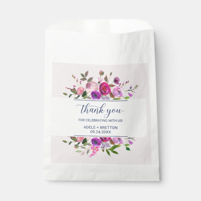 Sachets En Papier Mariage de Merci de jardin romantique (Devant)