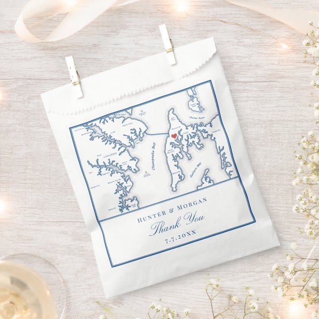 Sachets En Papier Mariage de Merci de Kent Island (Coupé)