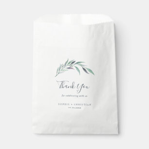 Sachets En Papier Mariage de Merci d'Eucalyptus pourpre et vert