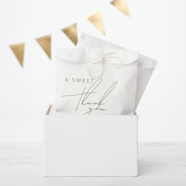 Sachets En Papier Mariage de Merci doux vert de taille minimale (Fête)