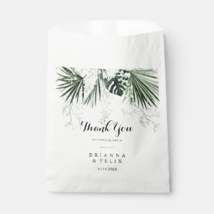 Sachets En Papier Mariage de Merci floral blanc vert tropical