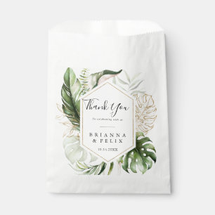 Sachets En Papier Mariage de Merci géométrique de verdure tropicale