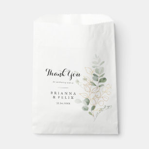 Sachets En Papier Mariage de Merci Gold Green Foliage