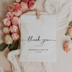 Sachets En Papier Mariage de Merci noir blanc classique