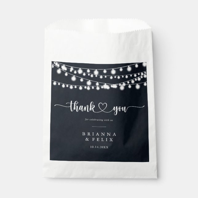 Sachets En Papier Mariage de Merci Rustique (Devant)