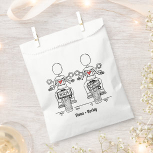 Sachets En Papier Mariage de moto de deux mariées sur mesure