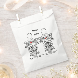 Sachets En Papier Mariage de moto de deux mariées sur mesure