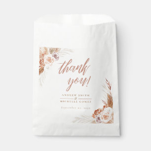 Sachets En Papier Mariage de Pampas Rose en terre cuite Boho