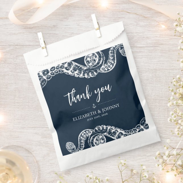 Sachets En Papier Mariage de pieuvre marine (Coupé)