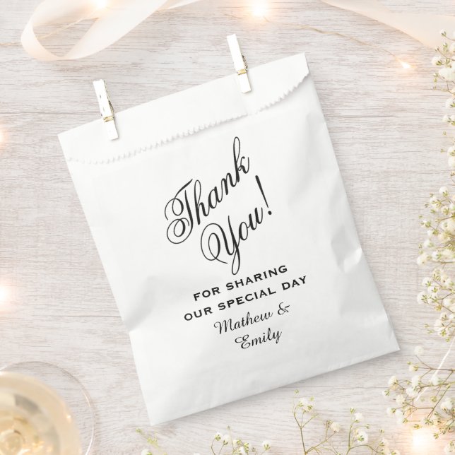 Sachets En Papier Mariage de remerciement personnalisé (Coupé)
