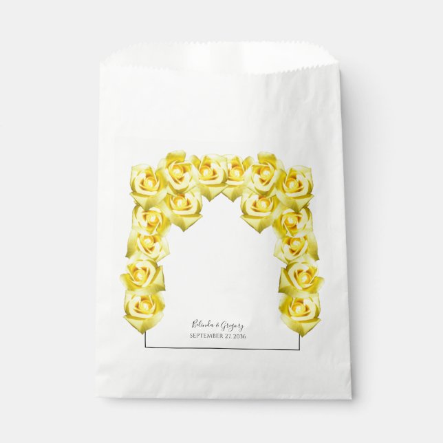 Sachets En Papier Mariage de roses jaunes (Devant)