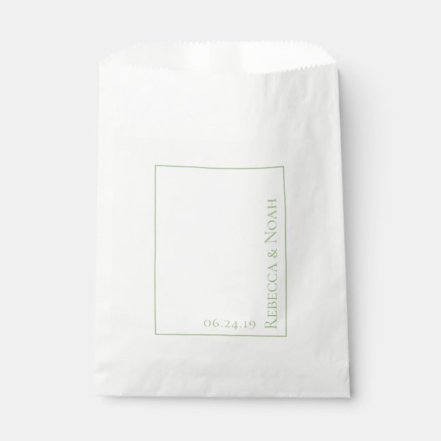 Sachets En Papier Mariage de texte simple minimaliste élégant (Devant)