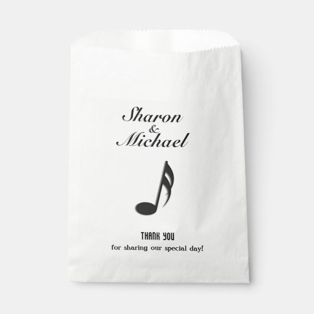Sachets En Papier Mariage de thème musical (Devant)