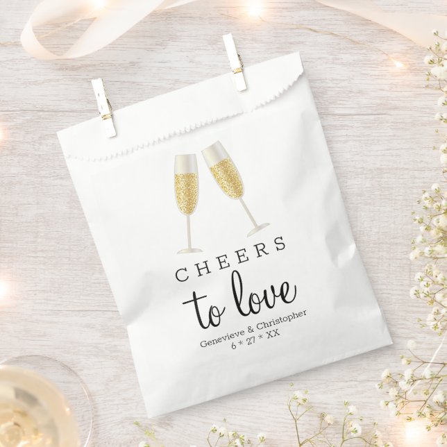 Sachets En Papier Mariage de toast au champagne (Coupé)