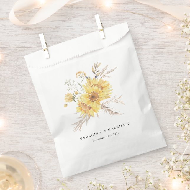 Sachets En Papier Mariage de tournesol fin été (Coupé)