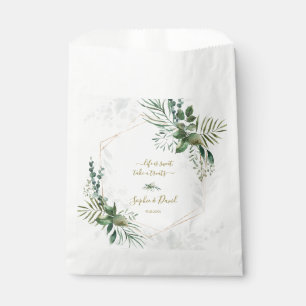 Sachets En Papier Mariage de verdure géométrique Rose de luxe