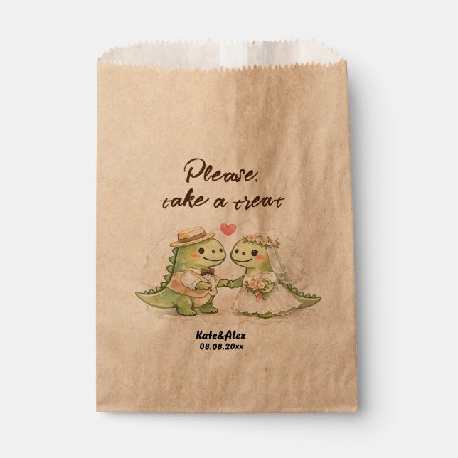 Sachets En Papier Mariage Dino (Devant)