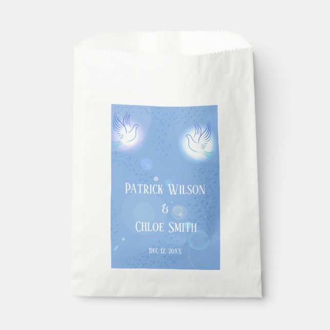 Sachets En Papier Mariage Dove Blue Lighting (Devant)