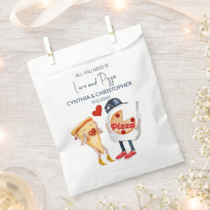 Sachets En Papier Mariage drôle d'amour et de pizza