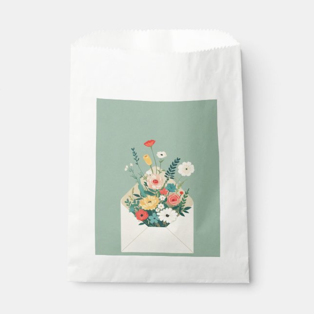 Sachets En Papier Mariage du jardin botanique fleur sauvage (Devant)