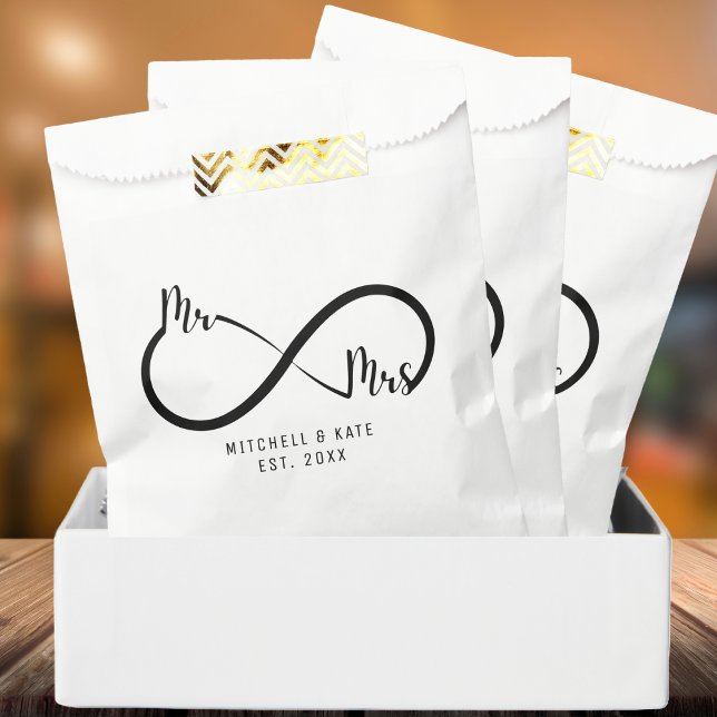 Sachets En Papier Mariage du symbole M & Mme Infinity (Mr & Mrs Infinity Symbol Wedding Favor Bag
)