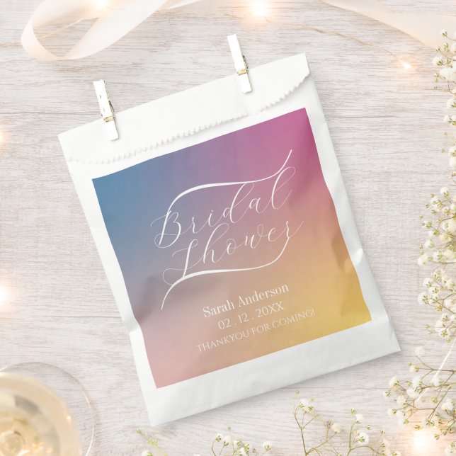 Sachets En Papier Mariage Élégant avec Dégradé de Violet - Écriture  (Coupé)