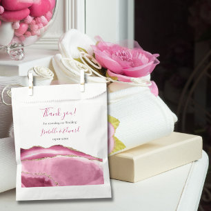 Sachets En Papier Mariage élégant avec paillettes dorées et pierre d