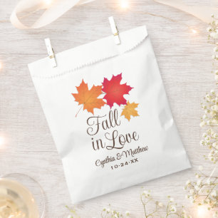 Sachets En Papier Mariage Élégant de feuilles d'automne